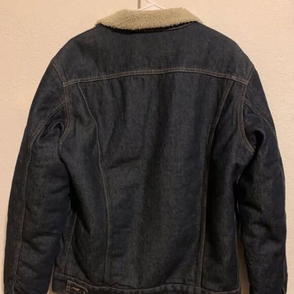 Lee Storm Rider Denim Sherpa lined Trucker Jacket Size Medium - Picture 2 of 7